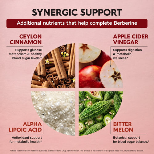 Berberine, Ceylon Cinnamon, Turmeric, ACV & Bitter Melon Complex All-in-1 Complex Capsules