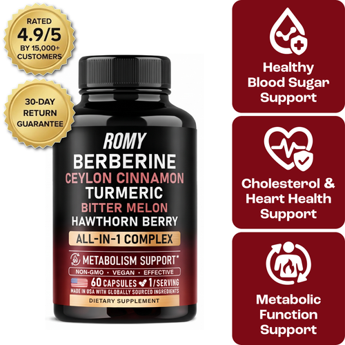 Berberine, Ceylon Cinnamon, Turmeric, ACV & Bitter Melon Complex All-in-1 Complex Capsules