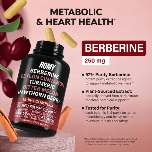 Berberine, Ceylon Cinnamon, Turmeric, ACV & Bitter Melon Complex All-in-1 Complex Capsules